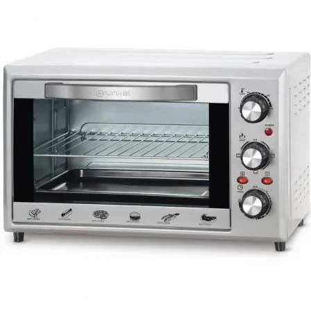Grunkel HR-28SILVER Horno Eléctrico Multifunción de 28 Litros 1600W - Sobremesa, Convección, 3 Modos, 230°C, Temporizador 60 Min, Luz Interior, Color Plata